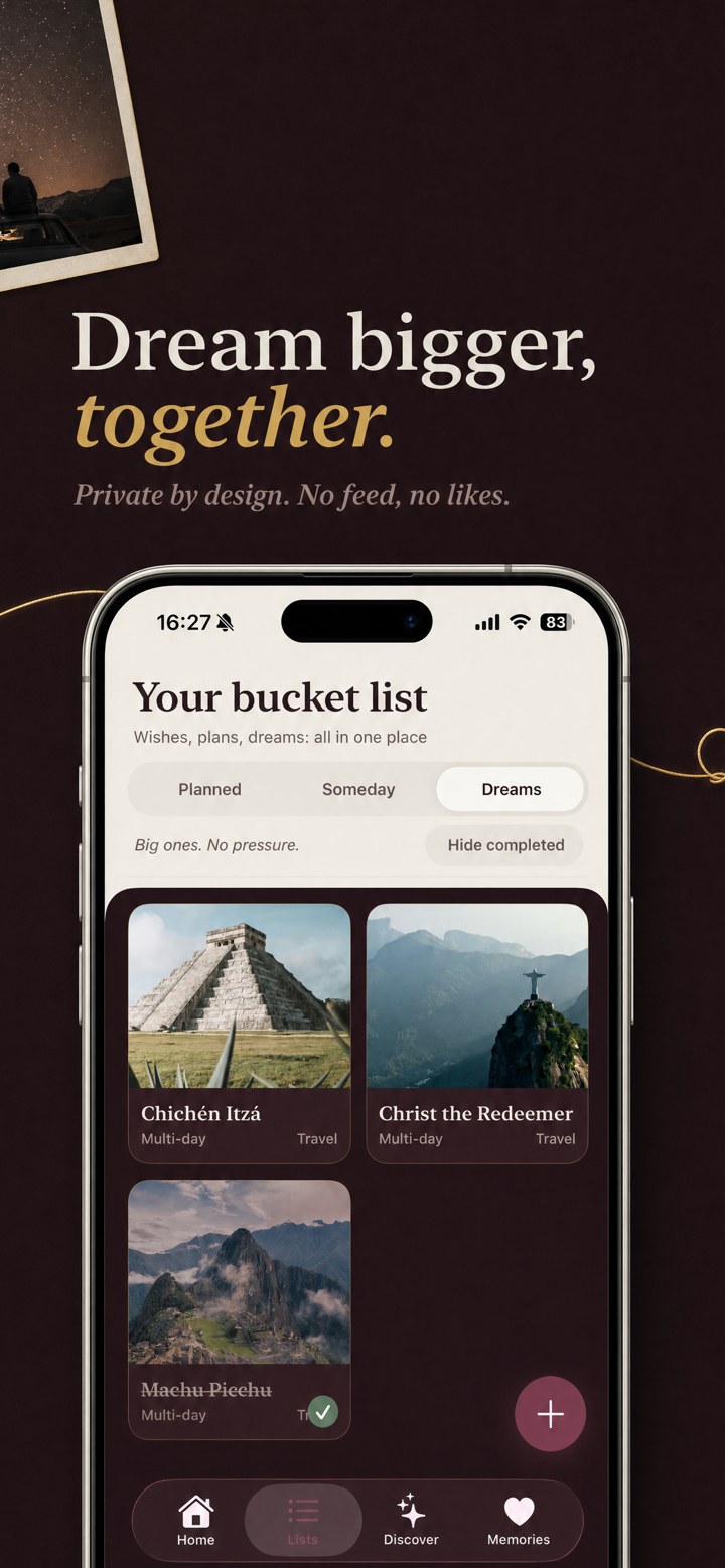 Dreams list in dark mode